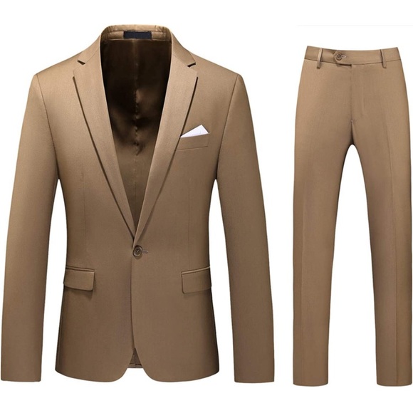 Other - Mens Slim Fit 2 Piece Suit One Button Notch Lapel Tuxedo